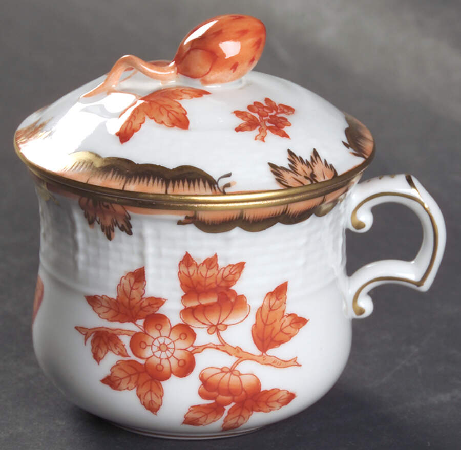 Fortuna (Vboh) 2 Pc Pot de Creme w/Lid & Base by Herend-1