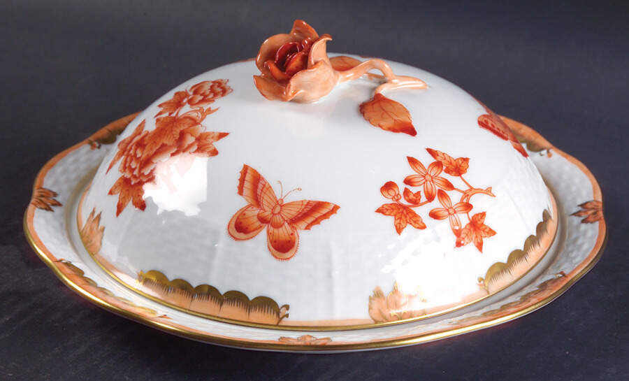 Fortuna (Vboh) Muffin Dish & Lid by Herend-1
