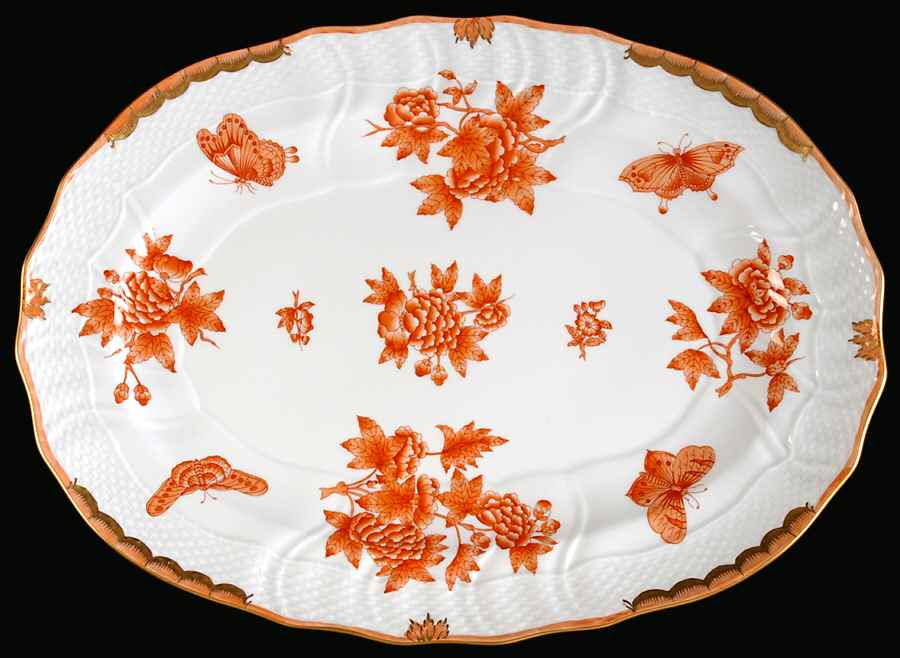 Fortuna (Vboh) 15" Oval Serving Platter by Herend-1