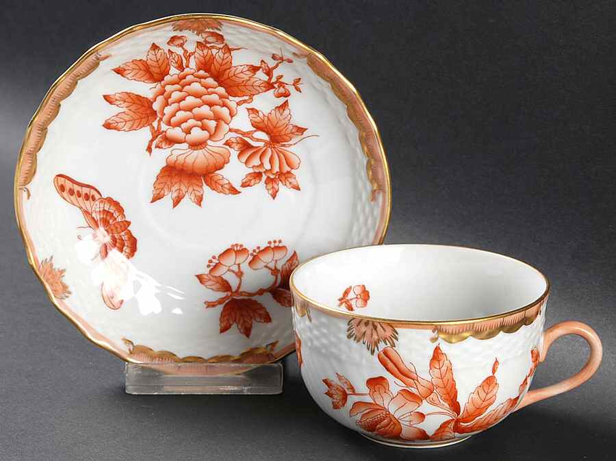 Fortuna (Vboh) Flat Cup & Saucer Set by Herend-1