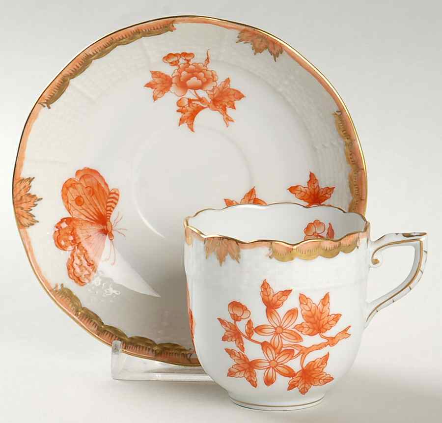 Fortuna (Vboh) Flat Demitasse Cup & Saucer Set by Herend-1