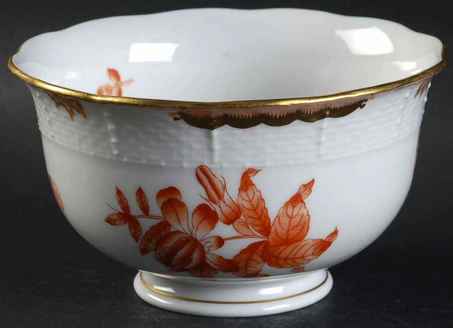 Fortuna (Vboh) Cranberry Bowl by Herend-1