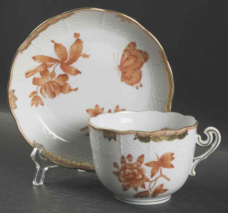 Fortuna (Vboh) Flat Cup & Saucer Set by Herend-1
