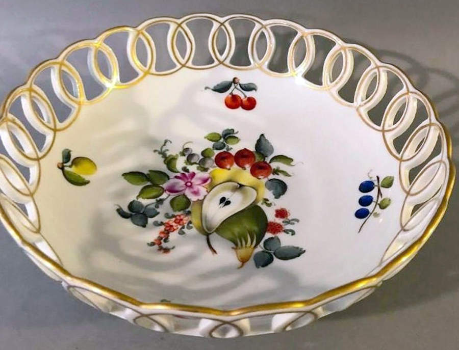 Fruits & Flowers (BFR) 9" Pierced Round Bowl by Herend-1