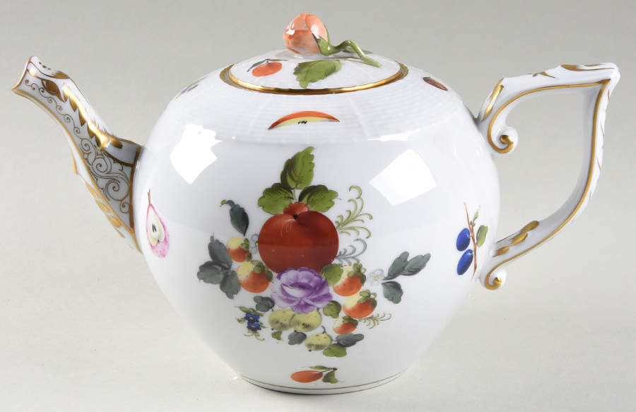 Fruits & Flowers (BFR) Small Teapot & Lid by Herend-1
