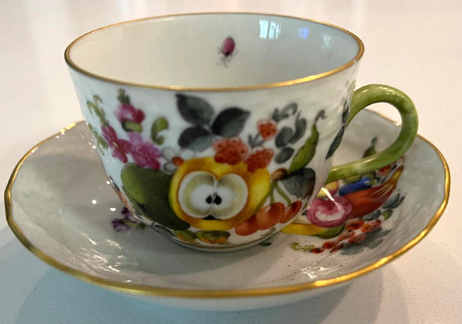 Fruits & Flowers (BFR) Flat Demitasse Cup & Saucer Set by Herend-1