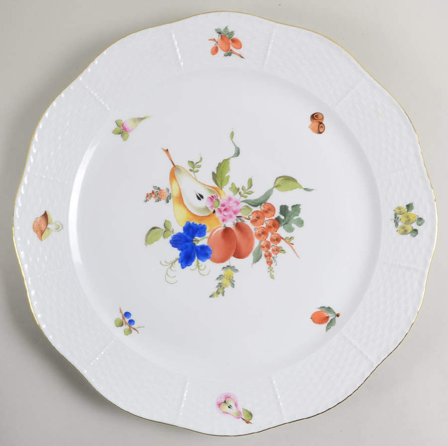 Fruits & Flowers (BFR) 14" Chop Plate (Round Platter) by Herend-1