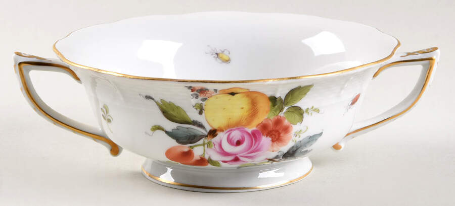 Fruits & Flowers (BFR) Footed Cream Soup Bowl by Herend-1
