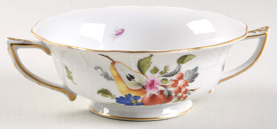 Fruits & Flowers (BFR) Footed Cream Soup Bowl by Herend-1