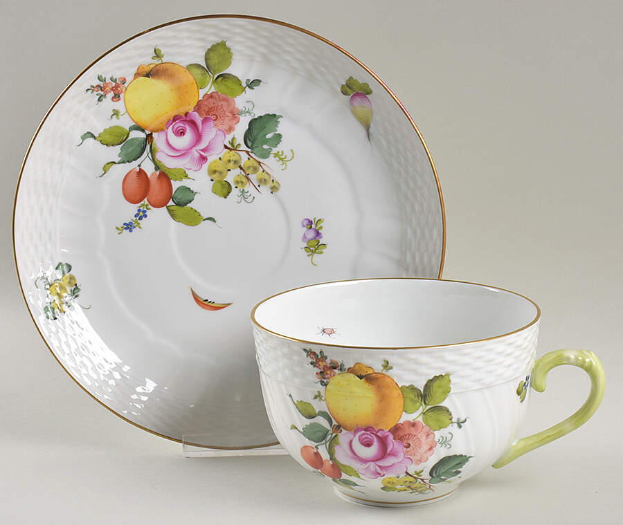 Fruits & Flowers (BFR) Soup Cup & Saucer Set by Herend-1
