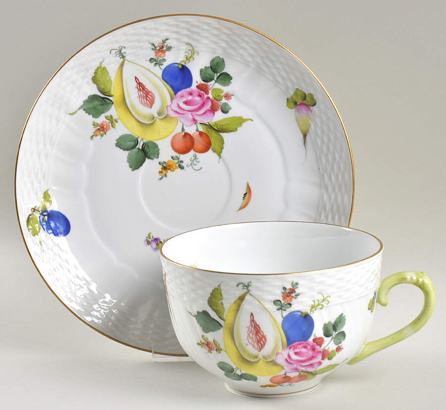 Fruits & Flowers (BFR) Soup Cup & Saucer Set by Herend-1