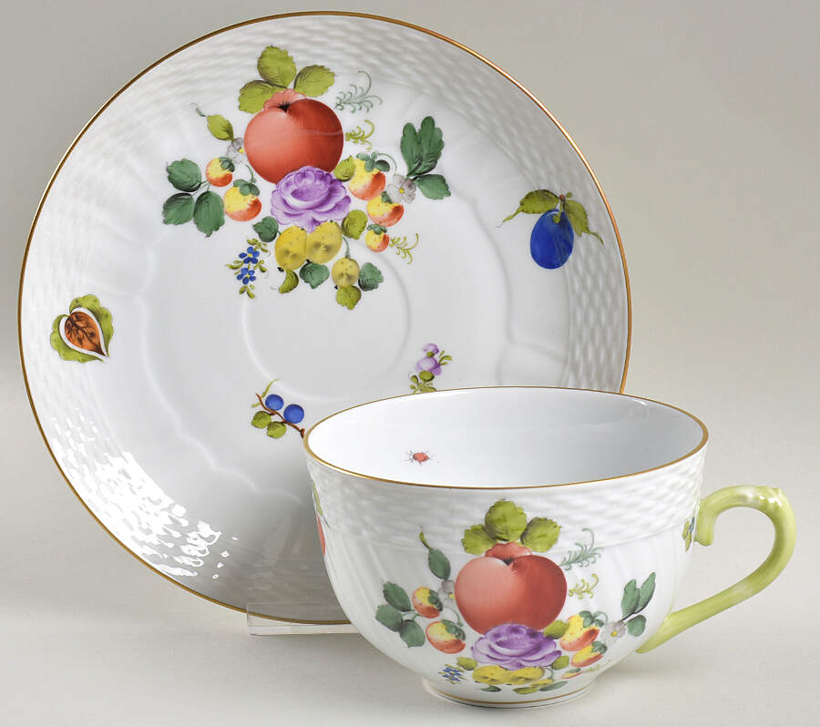Fruits & Flowers (BFR) Soup Cup & Saucer Set by Herend-1