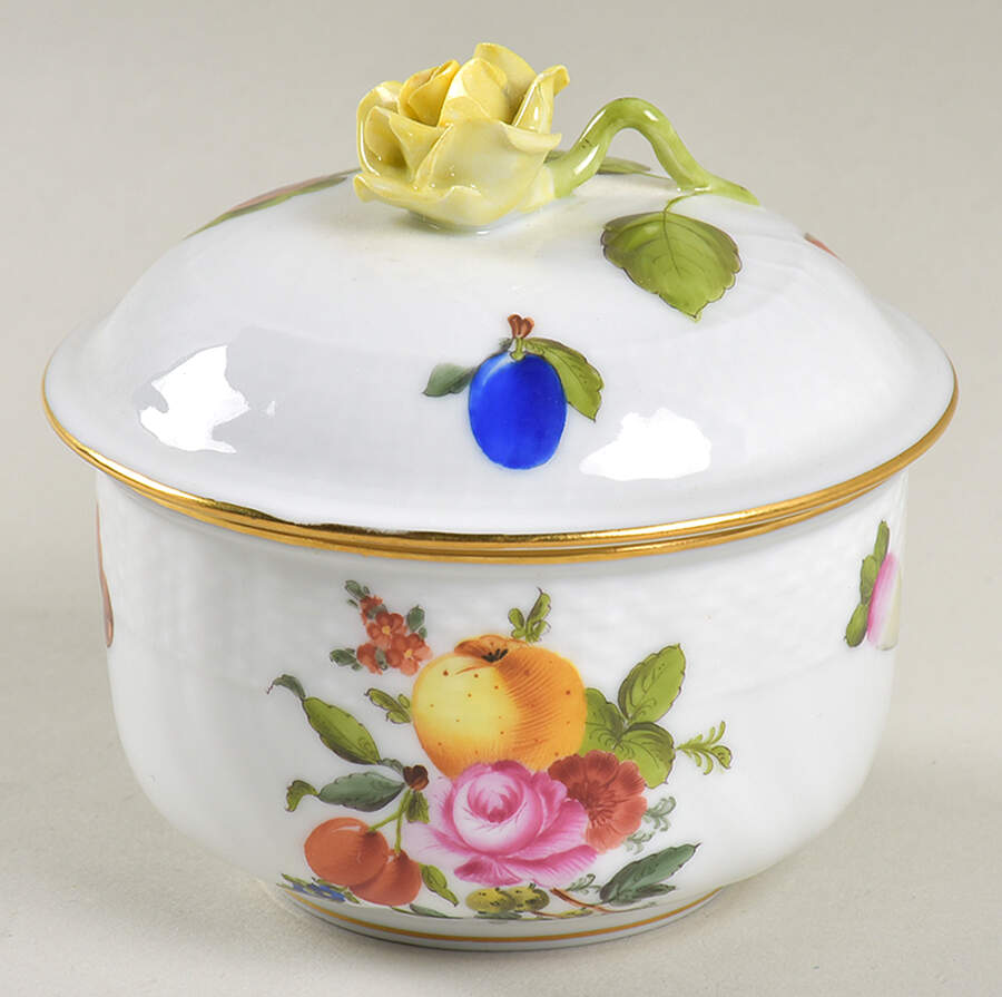 Fruits & Flowers (BFR) Mini Sugar Bowl & Lid by Herend-1