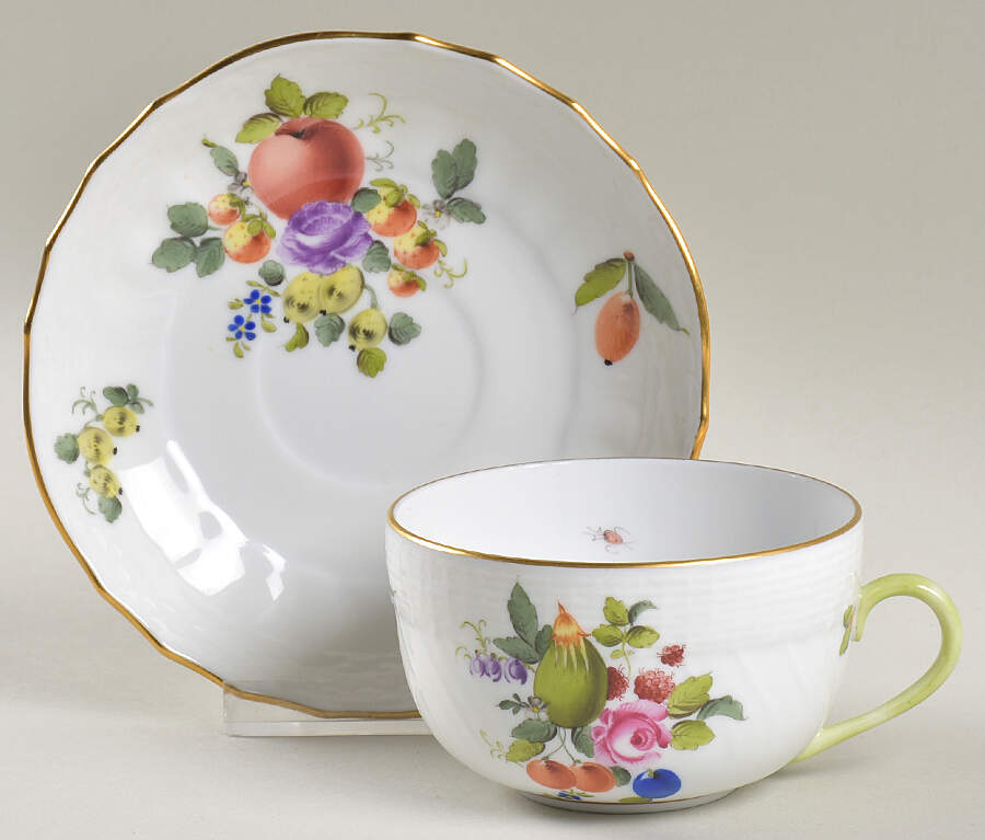 Fruits & Flowers (BFR) Flat Cup & Saucer Set by Herend-1