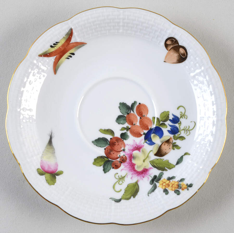 Fruits & Flowers (BFR) Saucer for Footed Cup by Herend-1