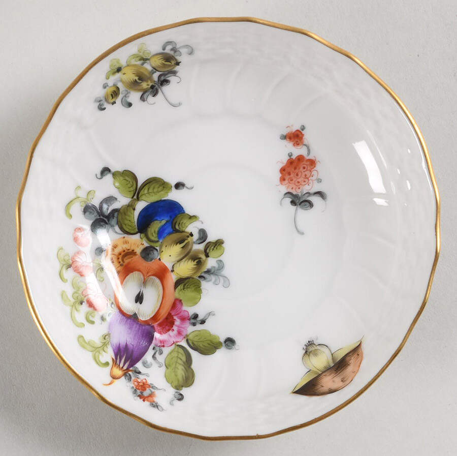 Fruits & Flowers (BFR) Saucer for Flat Demitasse Cup by Herend-1