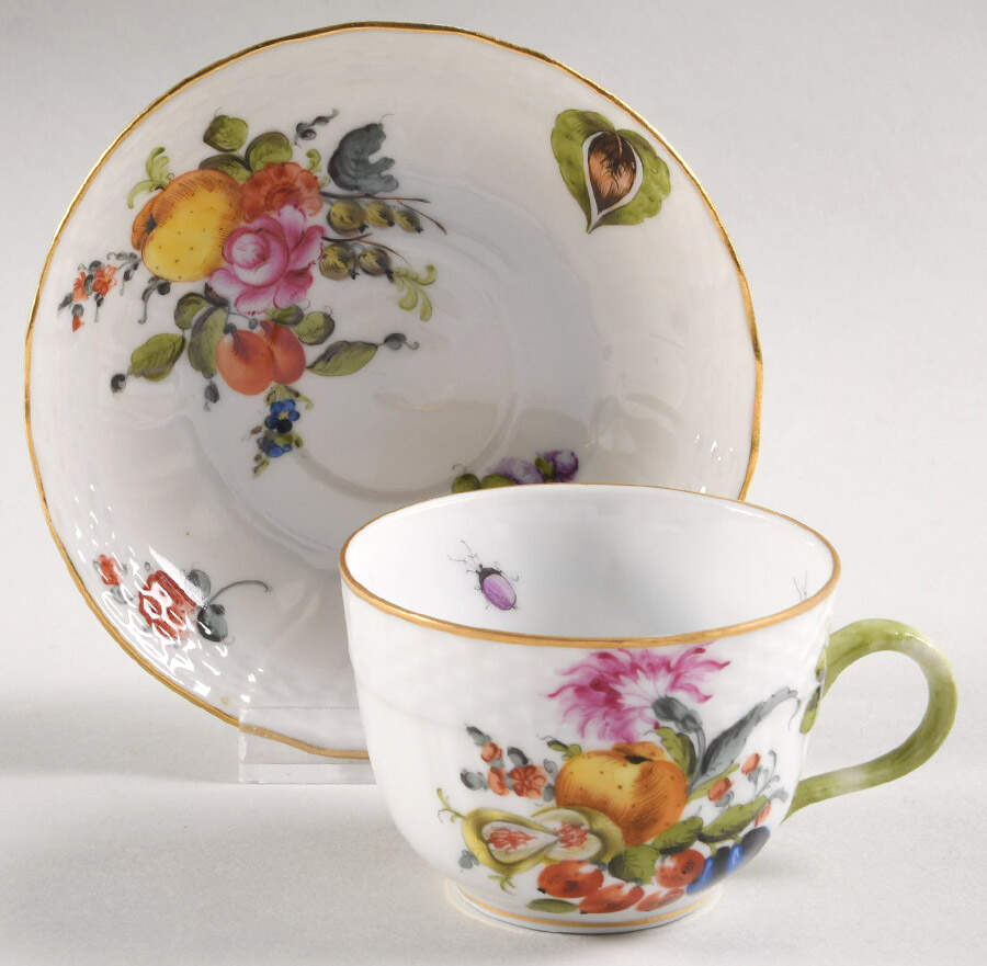 Fruits & Flowers (BFR) Flat Demitasse Cup & Saucer Set by Herend-1