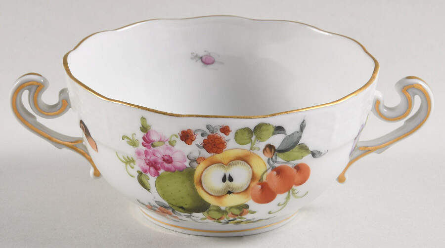 Fruits & Flowers (BFR) Flat Cream Soup Bowl by Herend-1