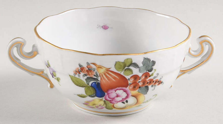 Fruits & Flowers (BFR) Flat Cream Soup Bowl by Herend-1