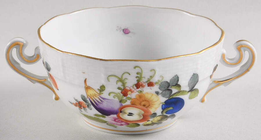 Fruits & Flowers (BFR) Flat Cream Soup Bowl by Herend-1