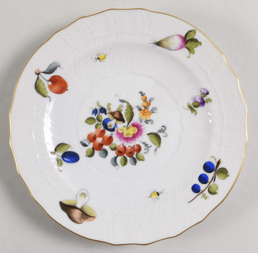 Fruits & Flowers (BFR) Bread & Butter Plate by Herend-1