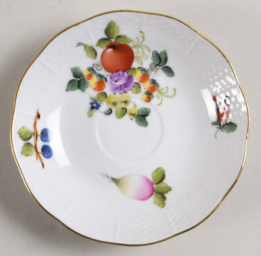 Fruits & Flowers (BFR) Saucer for Flat Demitasse Cup by Herend-1