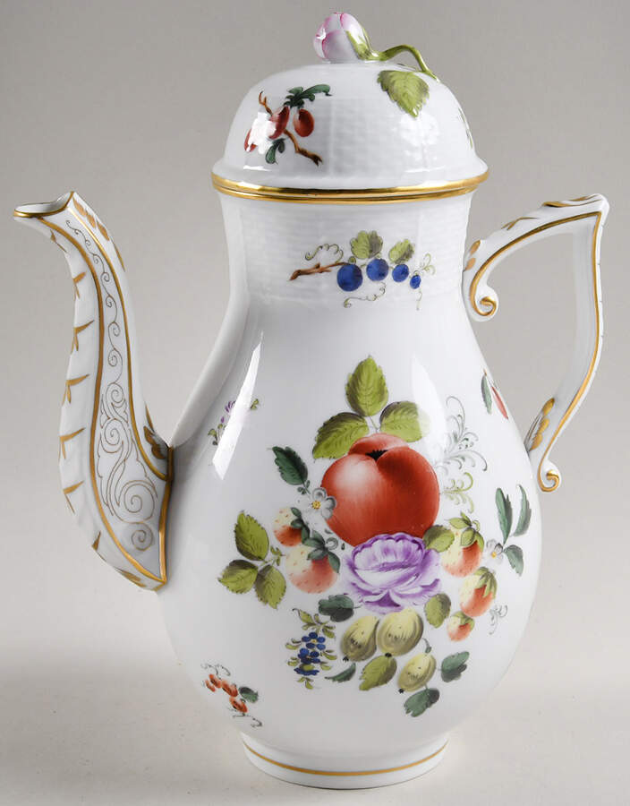 Fruits & Flowers (BFR) Coffee Pot & Lid by Herend-1
