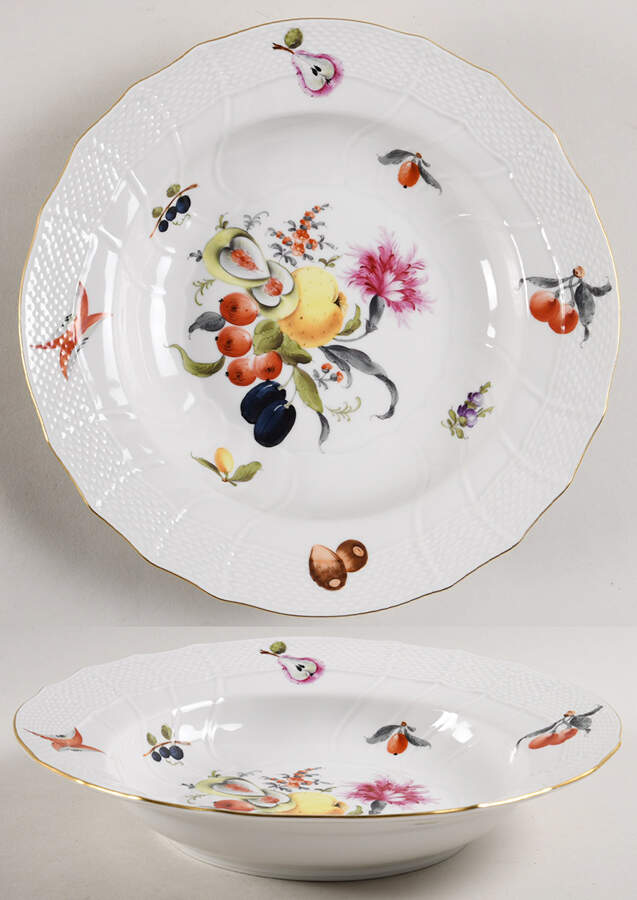 Fruits & Flowers (BFR) Large Rim Soup Bowl by Herend-1