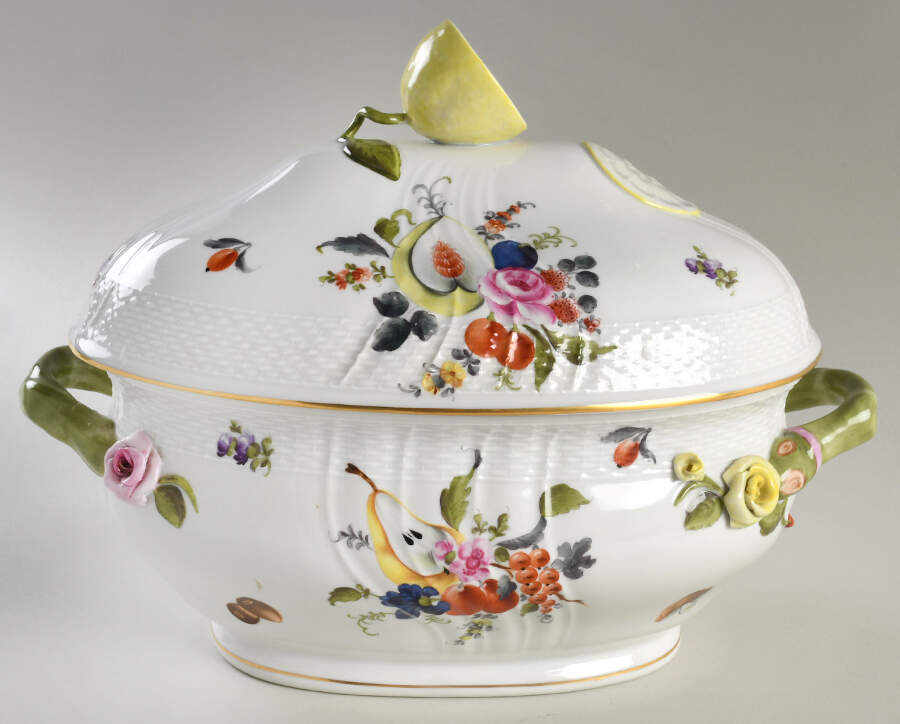 Fruits & Flowers (BFR) Oval Tureen & Lid by Herend-1