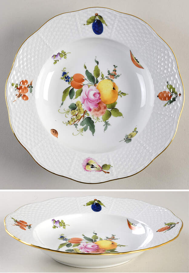 Fruits & Flowers (BFR) Rim Soup Bowl by Herend-1