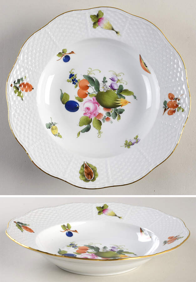 Fruits & Flowers (BFR) Rim Soup Bowl by Herend-1