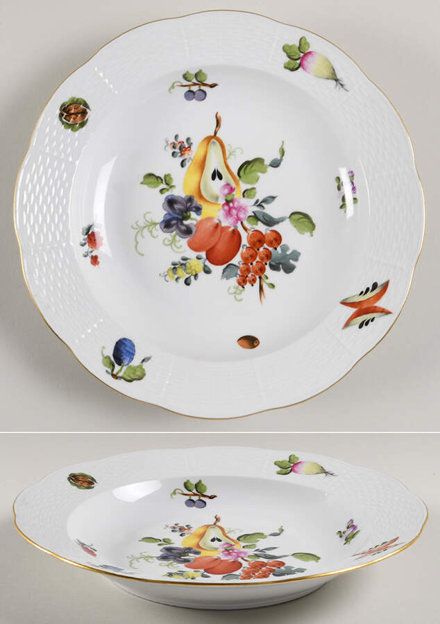 Fruits & Flowers (BFR) Large Rim Soup Bowl by Herend-1