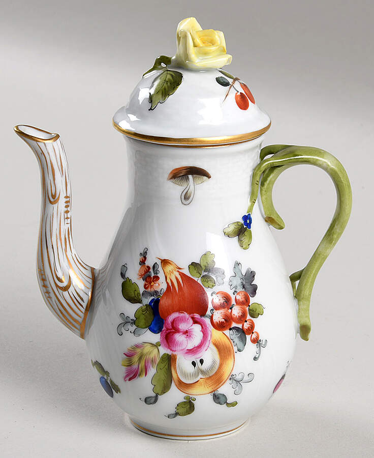 Fruits & Flowers (BFR) Individual Coffee Pot & Lid by Herend-1