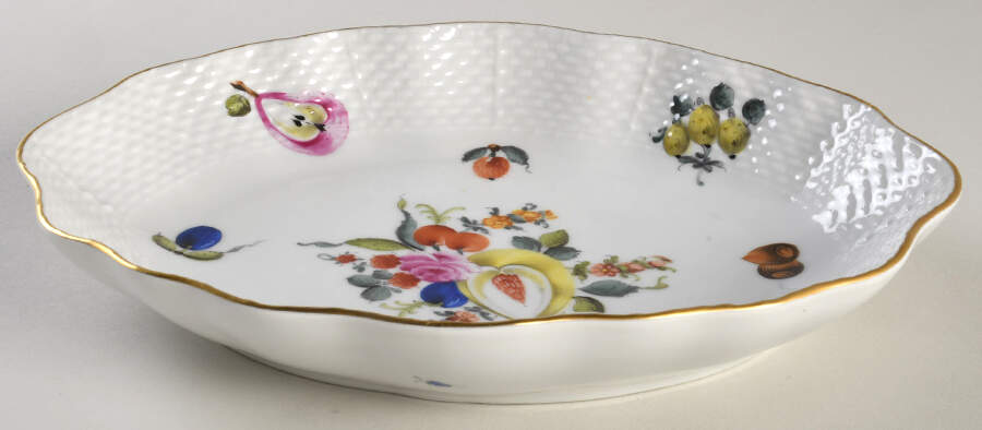 Fruits & Flowers (BFR) 8" Oval Vegetable Bowl by Herend-1