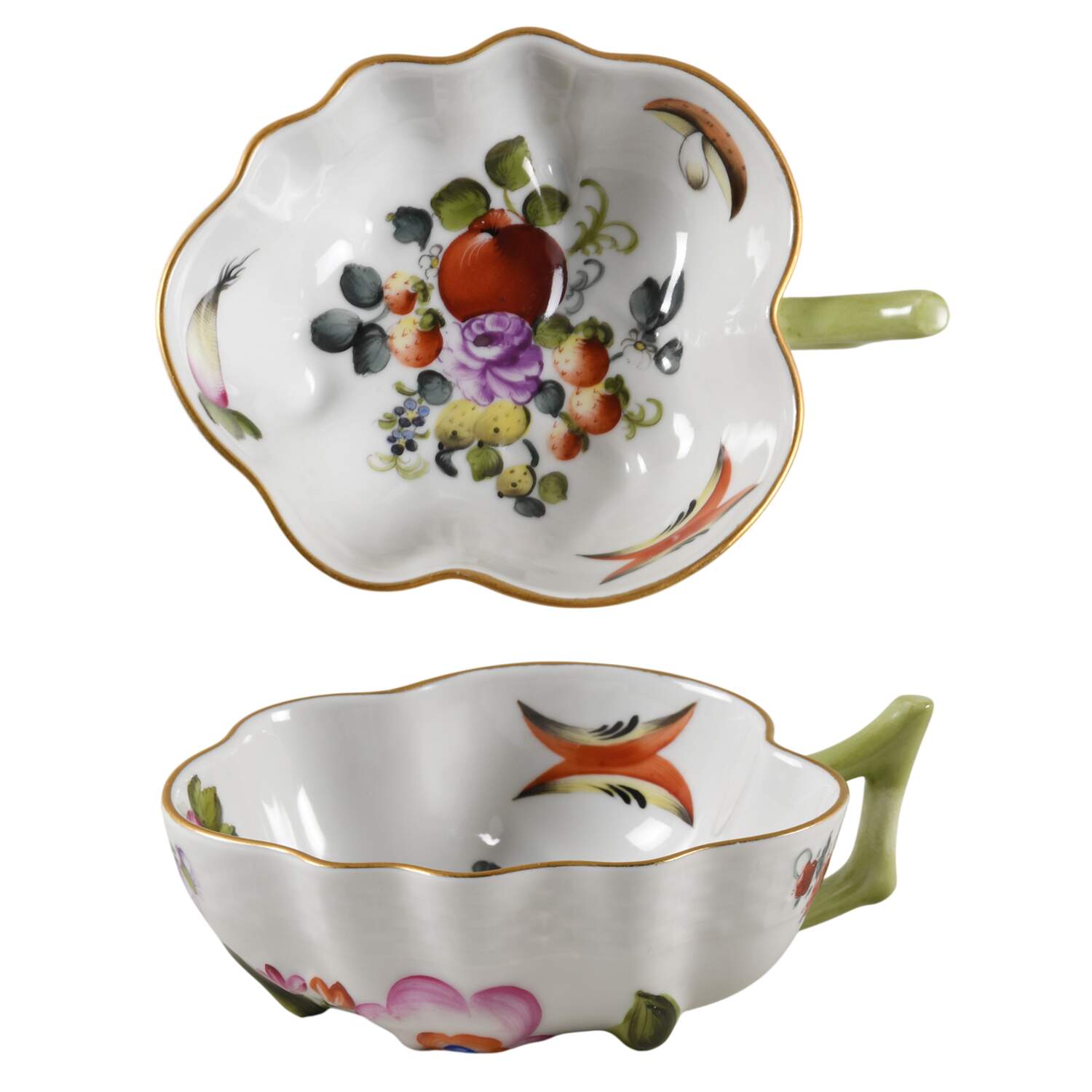 Fruits & Flowers (BFR) Medium Leaf Dish by Herend-1