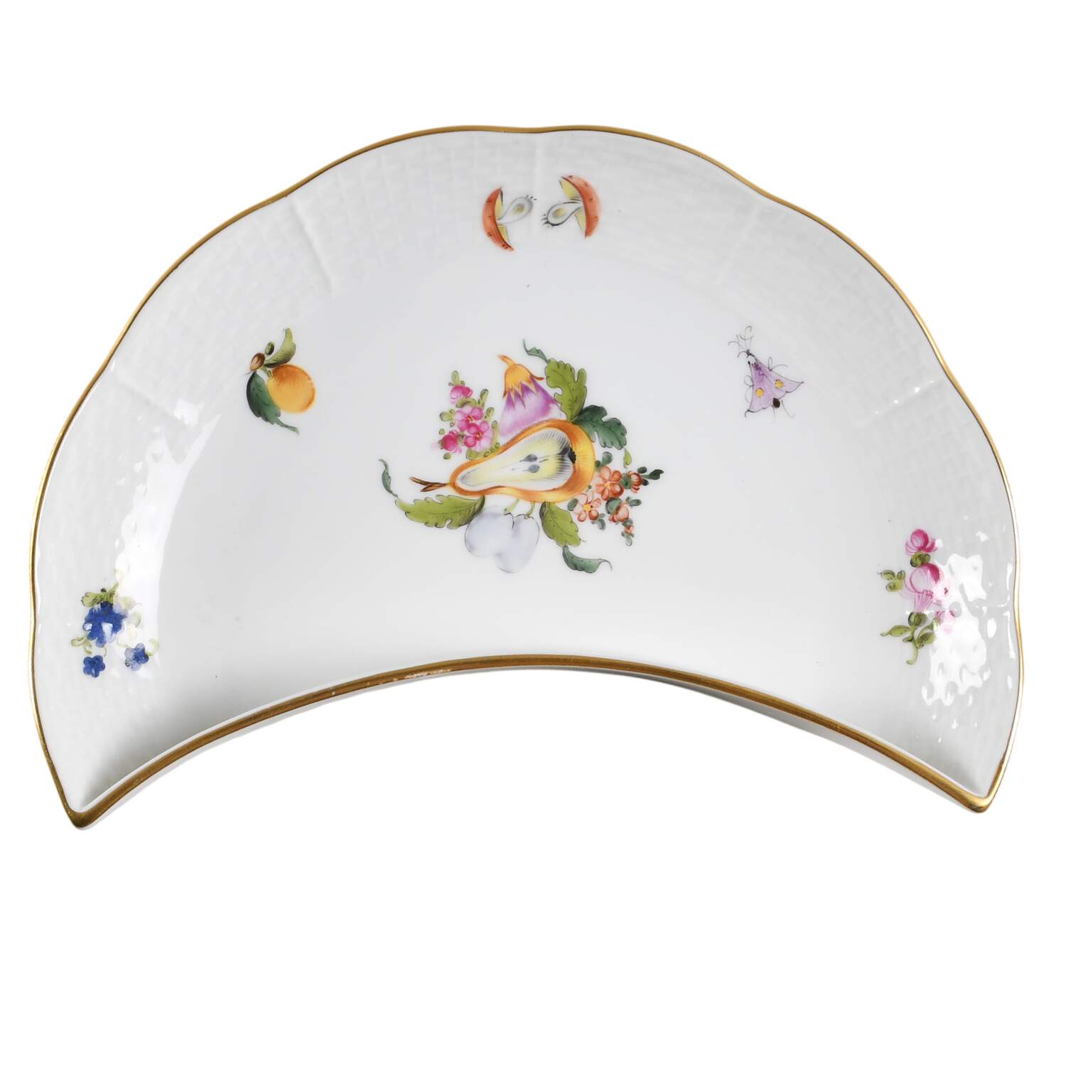 Fruits & Flowers (BFR) Crescent Salad Plate by Herend-1