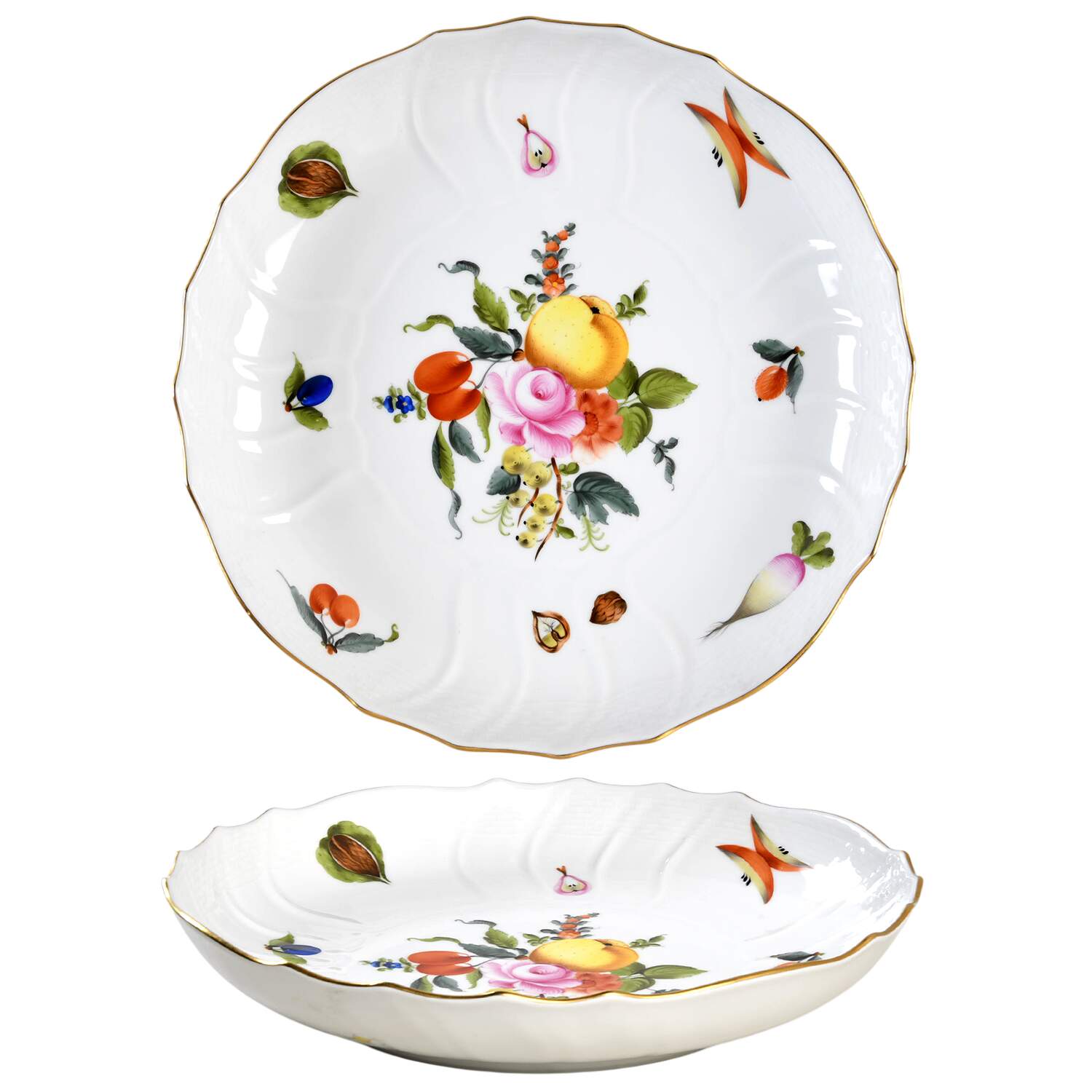 Fruits & Flowers (BFR) 10" Round Vegetable Bowl by Herend-1