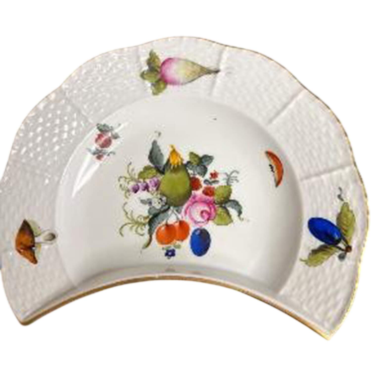 Fruits & Flowers (BFR) Crescent Salad Plate by Herend-1