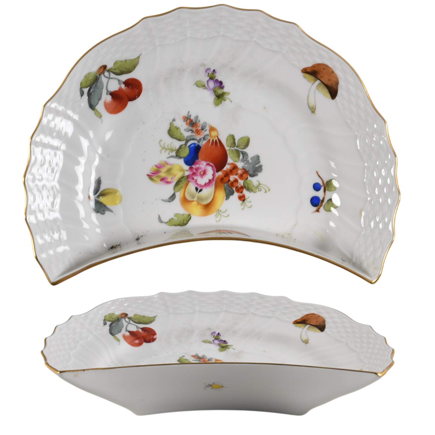Fruits & Flowers (BFR) Crescent Salad Plate by Herend-1