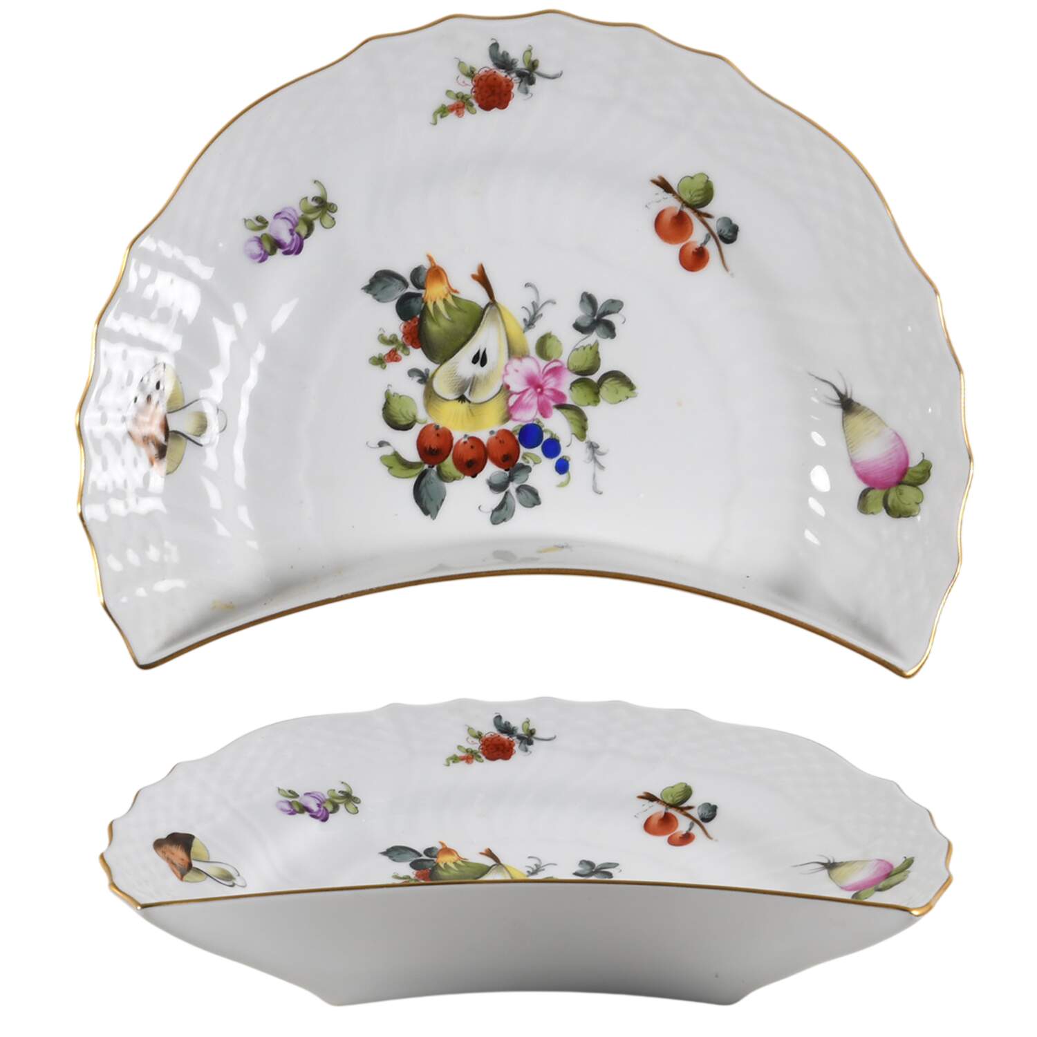 Fruits & Flowers (BFR) Crescent Salad Plate by Herend-1