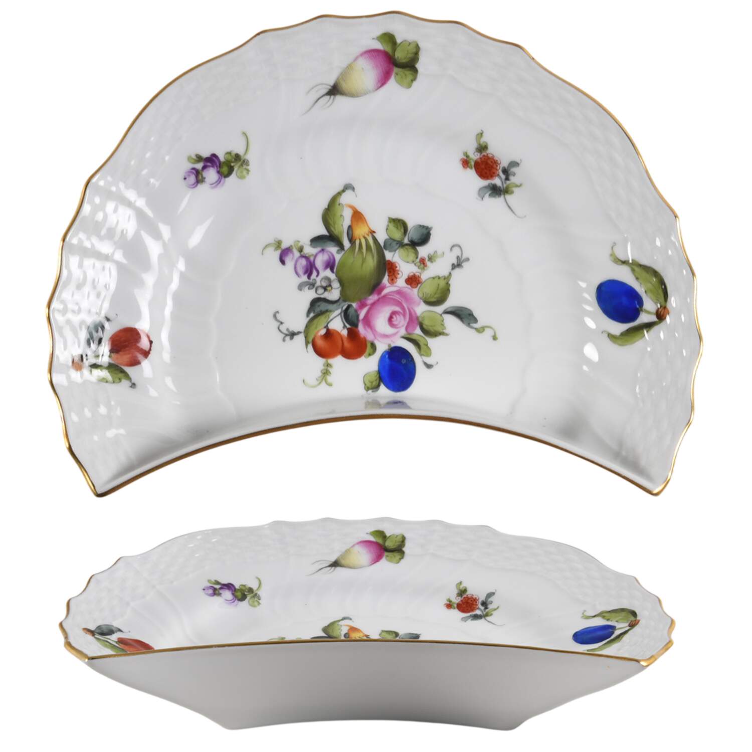 Fruits & Flowers (BFR) Crescent Salad Plate by Herend-1
