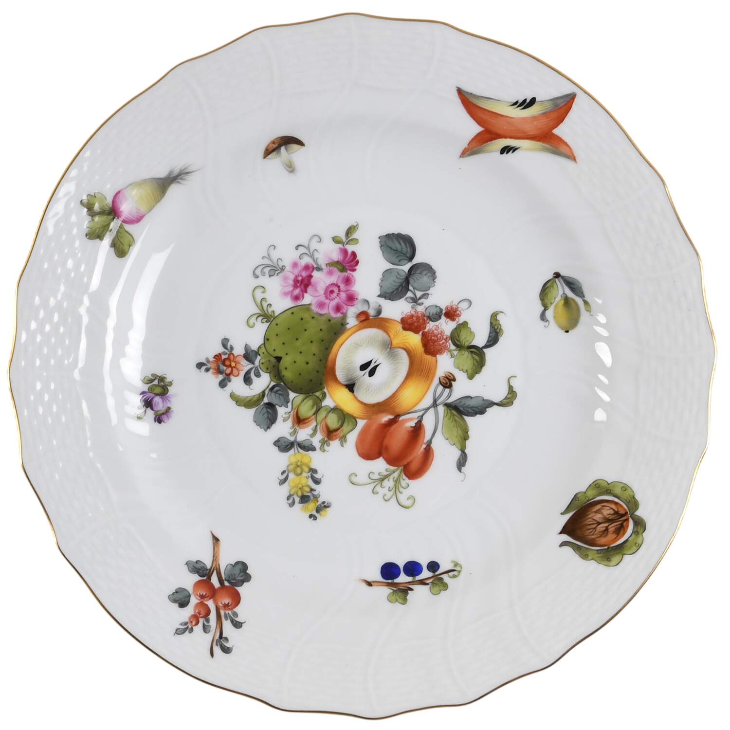 Fruits & Flowers (BFR) Luncheon Plate by Herend-1