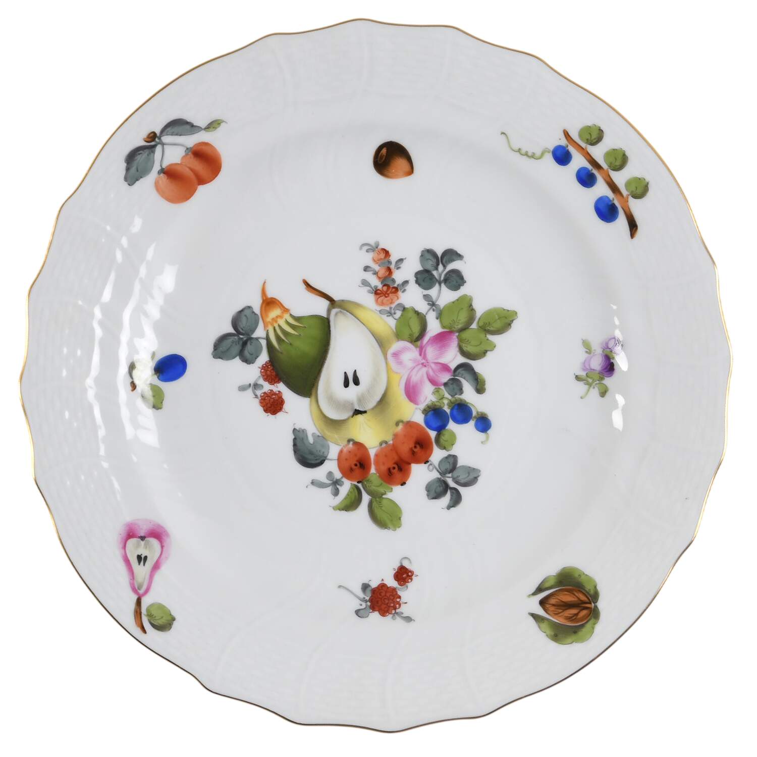 Fruits & Flowers (BFR) Luncheon Plate by Herend-1
