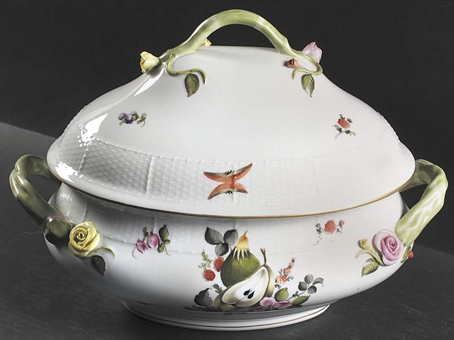 Fruits & Flowers (BFR) Oval Tureen & Lid by Herend-1