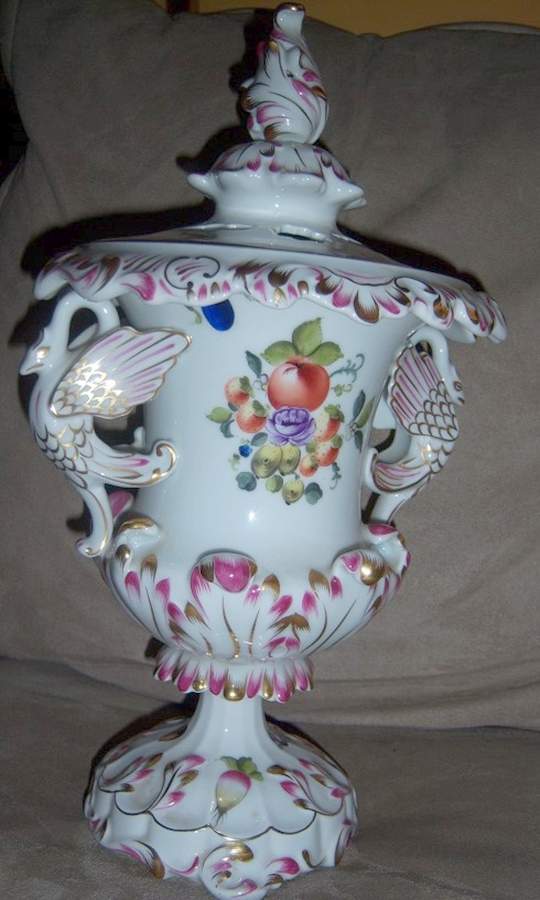 Fruits & Flowers (BFR) Covered Vase by Herend-1