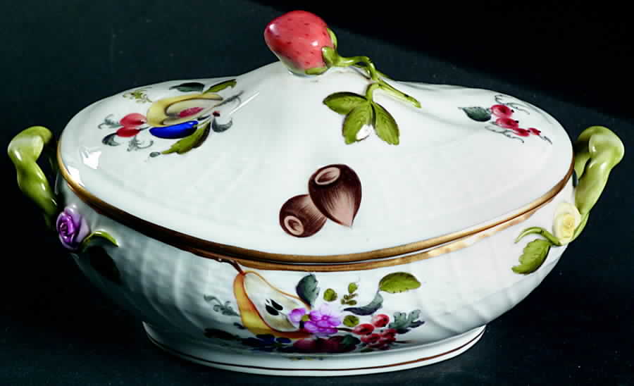 Fruits & Flowers (BFR) Sauce Boat & Lid by Herend-1