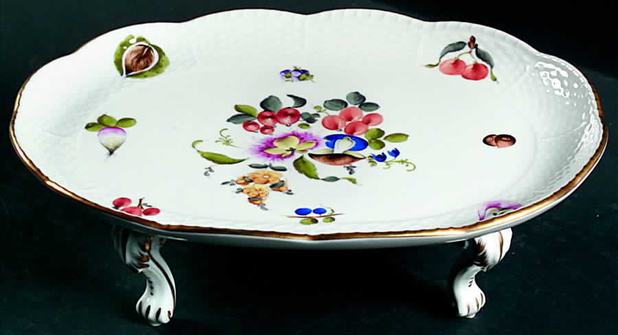 Fruits & Flowers (BFR) 4 Toed Oval Tray by Herend-1