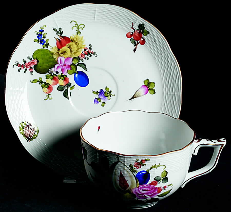 Fruits & Flowers (BFR) Soup Cup & Saucer Set by Herend-1