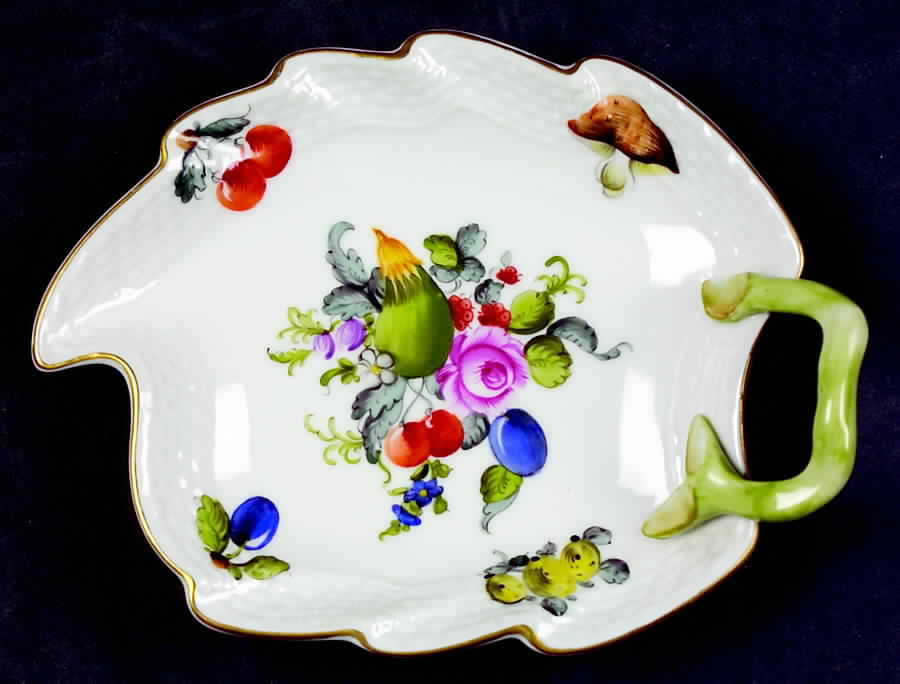 Fruits & Flowers (BFR) Small Leaf Dish by Herend-1