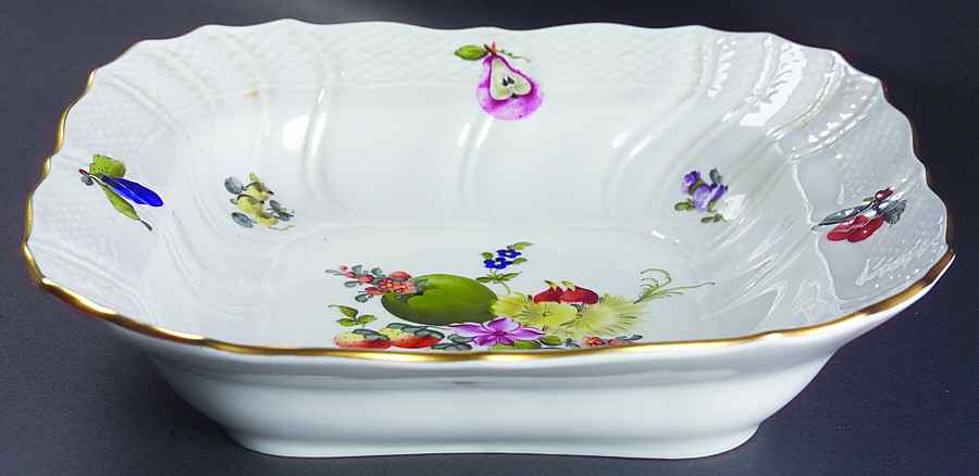 Fruits & Flowers (BFR) 10" Large Square Fruit Bowl by Herend-1